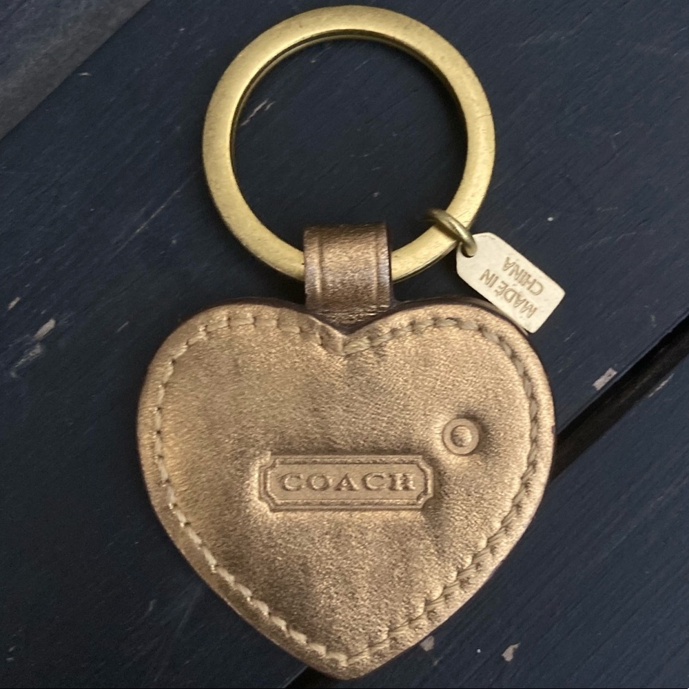 Coach Gold and Brown Heart Key Holder - Picture 5 of 6